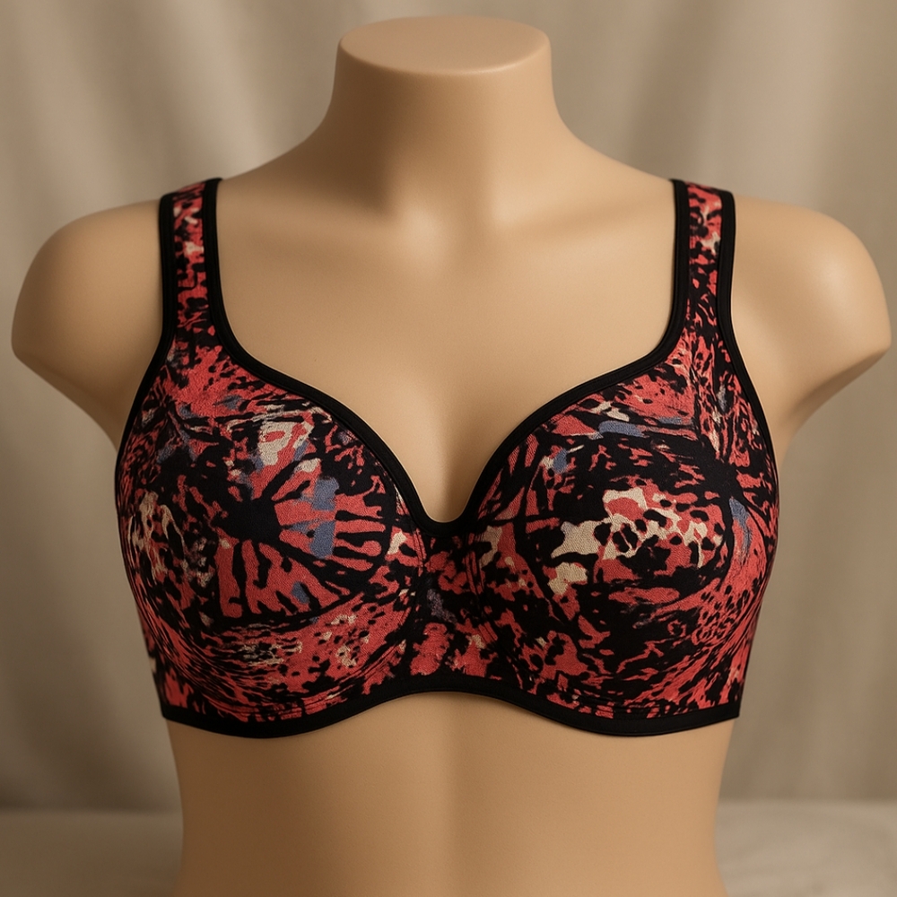 Chic Black and Red Women's Bra